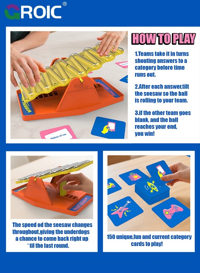 GROIC A Speedy Family Board Game for Adults and Kids, Seesaw Quiz Toys, Educational Insights Fun Board Games for Party Games, Family Game Night, Groups Game - Image 3