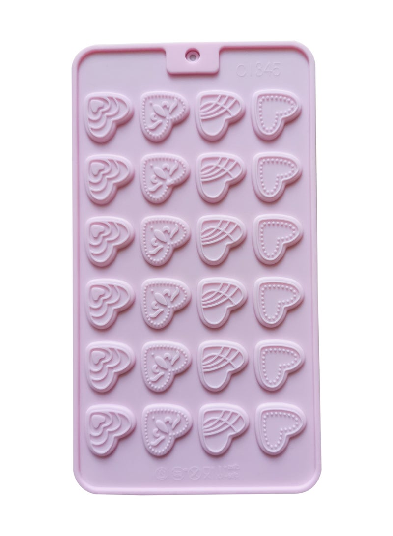 asmat قالب مافن سيليكون على شكل قلب حب بـ 24 فتحة بتصميمات مختلفة - قالب غير لاصق للشوكولاتة، الكعك، والحلويات للخبز والحلويات اليدوية - Image 1