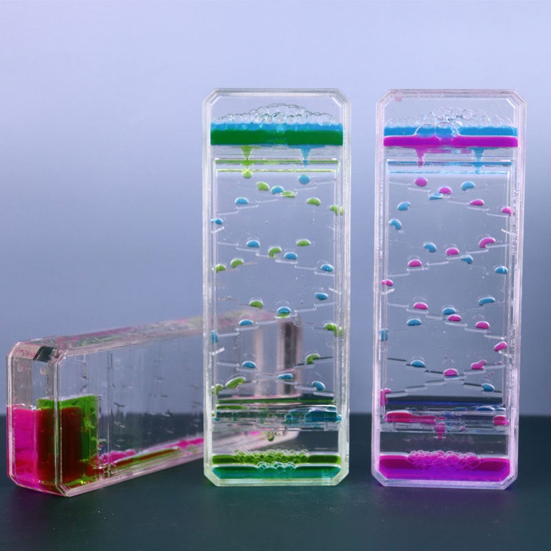 Internet Celebrity Decompression Oil Leakage Into Oil Slide Water Drop Hourglass Acrylic Ornaments Crafts Student Gifts Small Gifts - Image 4