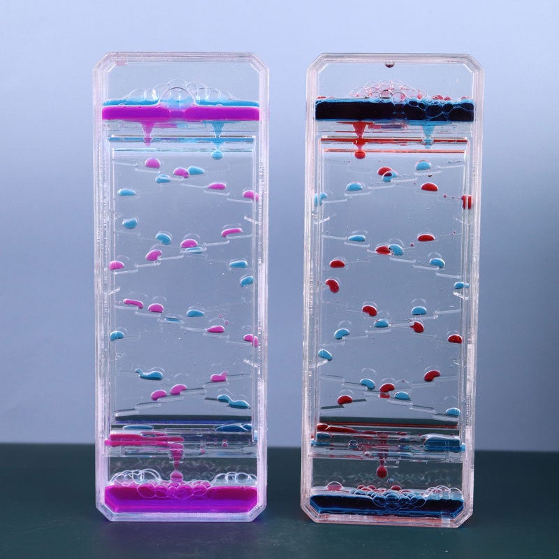 Internet Celebrity Decompression Oil Leakage Into Oil Slide Water Drop Hourglass Acrylic Ornaments Crafts Student Gifts Small Gifts - Image 3