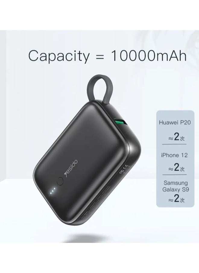 Yesido - YP-18 Super Mini 10,000 Mah Power Bank Compatible with PD3.0 / WC3.0 /FCP/AFC - Image 1