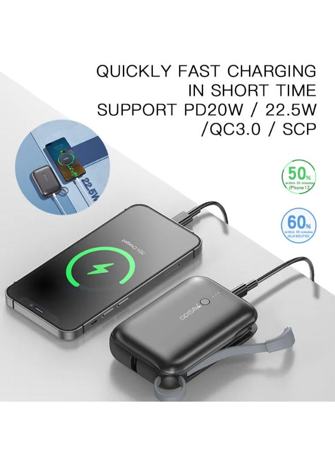 Yesido - YP-18 Super Mini 10,000 Mah Power Bank Compatible with PD3.0 / WC3.0 /FCP/AFC - Image 1