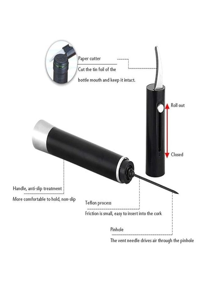 GNOLY Multifunctional Air Pressure Cork Remover Tool with Removable Aluminum Foil Cutter, Waterproof Bottle Opener Vacuum Steel Needle Pump Opener - Image 2