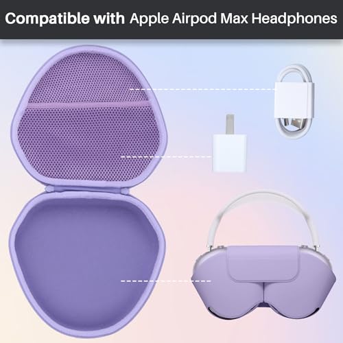 Lebakort Hard Case Compatible with Apple AirPods Max Over-Ear Headphones (Purple Case) - Image 2