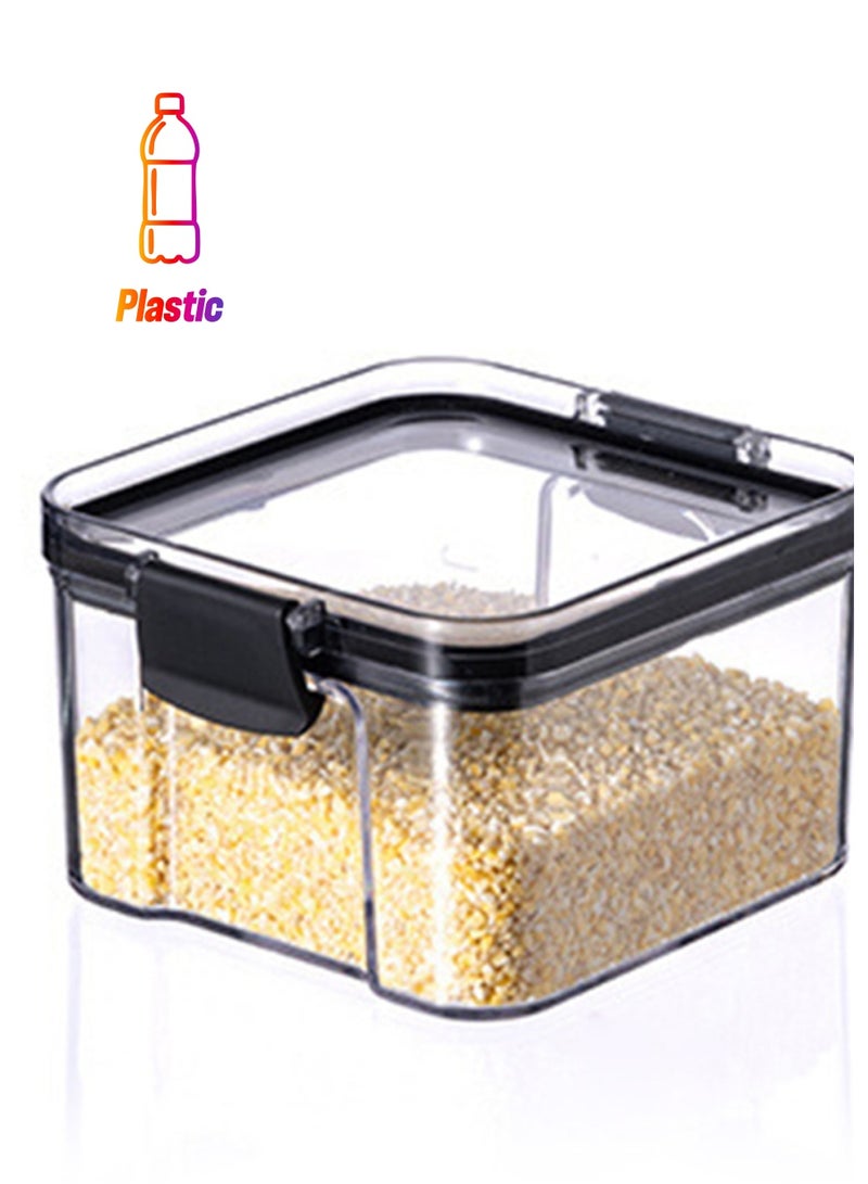 Airtight Food Storage Containers Dry Food Plastic Canisters Storage Organization for Kitchen and Pantry BPA Free Kitchen Canisters for Cereal Rice Plastic Grain Containers Storage Box 460ML