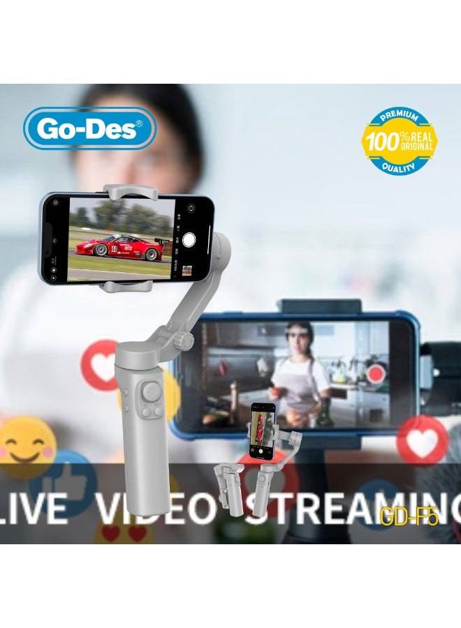 GO-DES 3 Axis Foldable APP Control Handheld Gimbal Face Object Tracking Stabilizer for Vlog Live Video - Image 2
