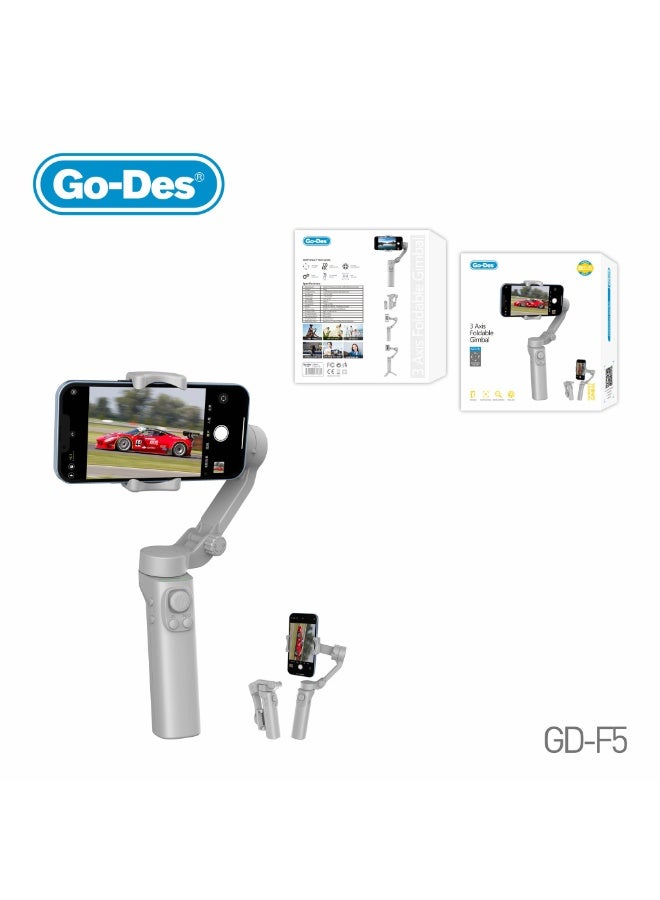 GO-DES 3 Axis Foldable APP Control Handheld Gimbal Face Object Tracking Stabilizer for Vlog Live Video - Image 1