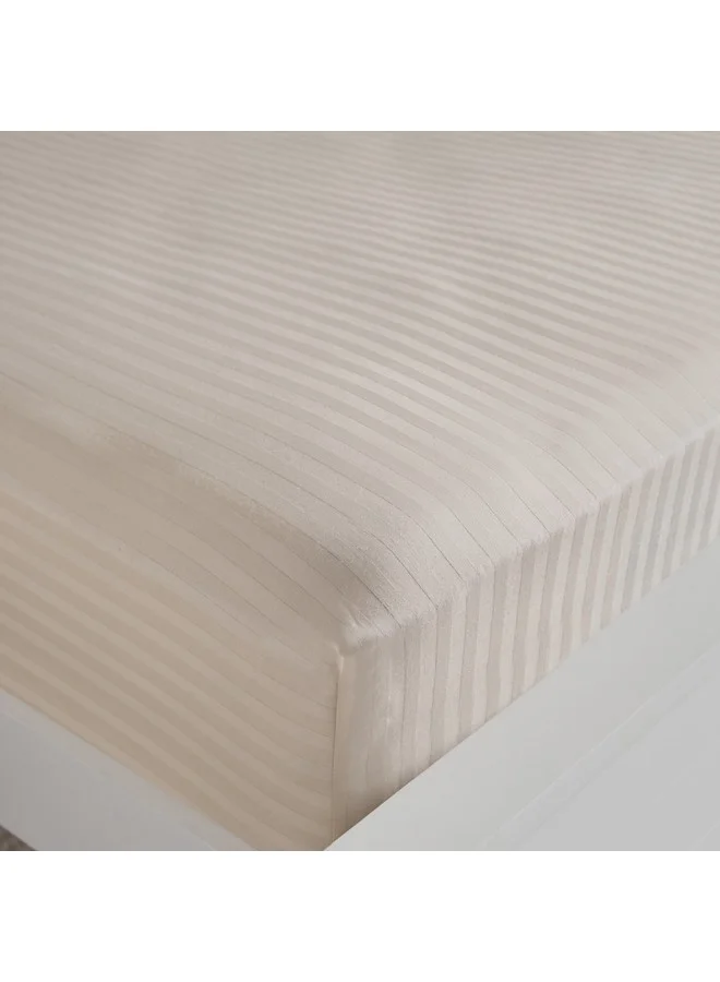 Home Box Hamilton Satin Striped Super King Fitted Sheet 200 x 36 x 200 cm