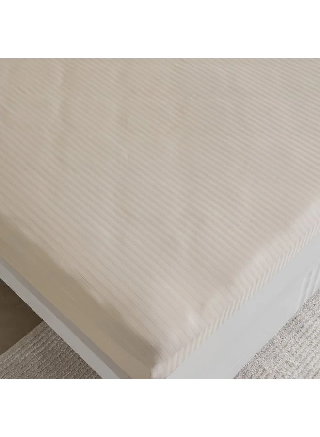 Home Box Hamilton Satin Striped Super King Fitted Sheet 200 x 36 x 200 cm