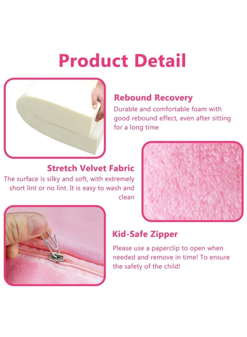 Arabest Foldable Toddler Sofa, Kids Couch with Removable Cover, Toddler Couch Bed for Bedroom (Pink) - Image 3