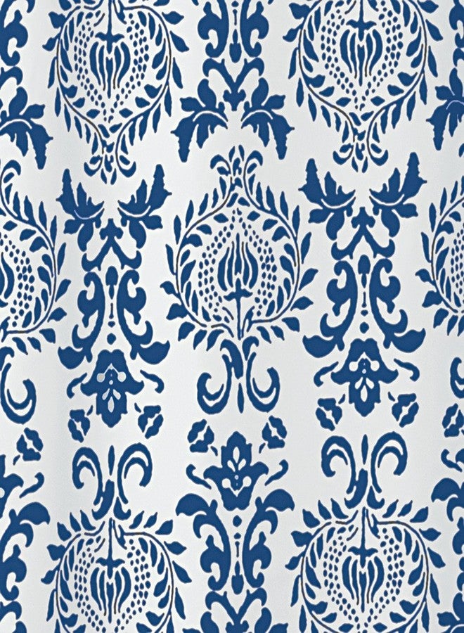 InterDesign Damask Fabric Shower Curtain, Stall 54 x 78, Navy - Image 3