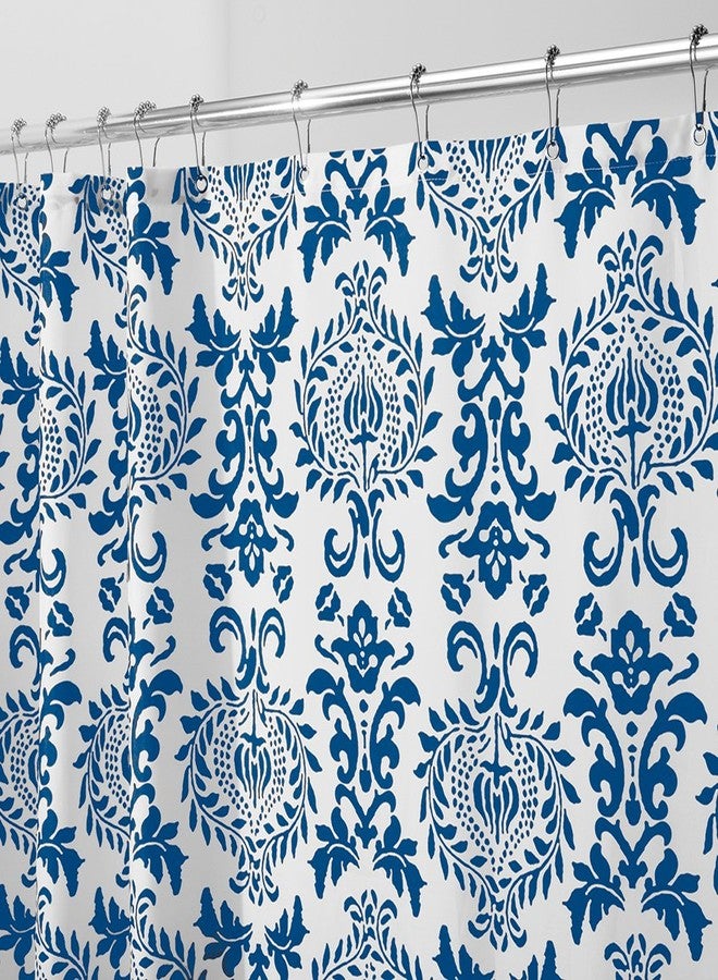 InterDesign Damask Fabric Shower Curtain, Stall 54 x 78, Navy - Image 2