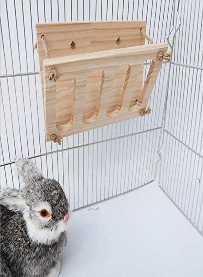 Litewoo Rabbit Hay Rack Manger Feeder Bunny Food Dispenser Wooden Hay Manger Rack Holder for Hamster Chinchilla Guinea Pig Small Animal Cage Accessories (A) - Image 4