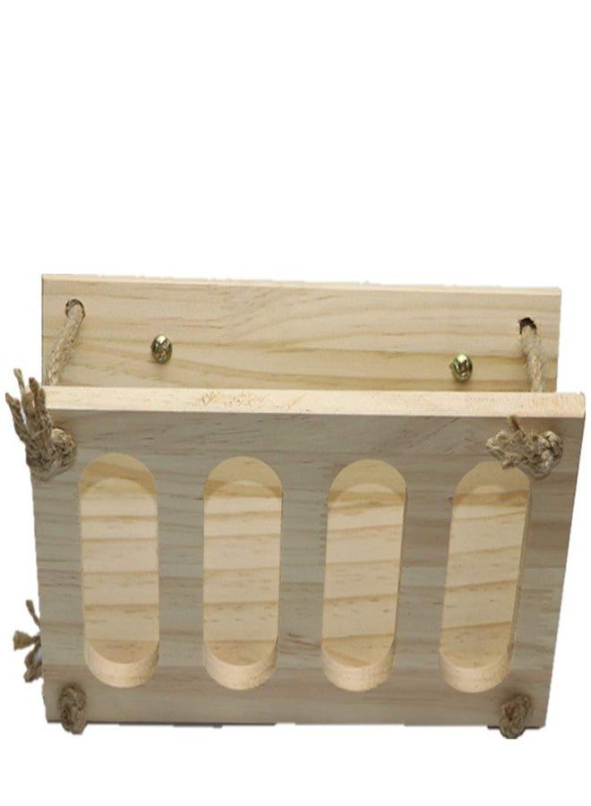 Litewoo Rabbit Hay Rack Manger Feeder Bunny Food Dispenser Wooden Hay Manger Rack Holder for Hamster Chinchilla Guinea Pig Small Animal Cage Accessories (A) - Image 5