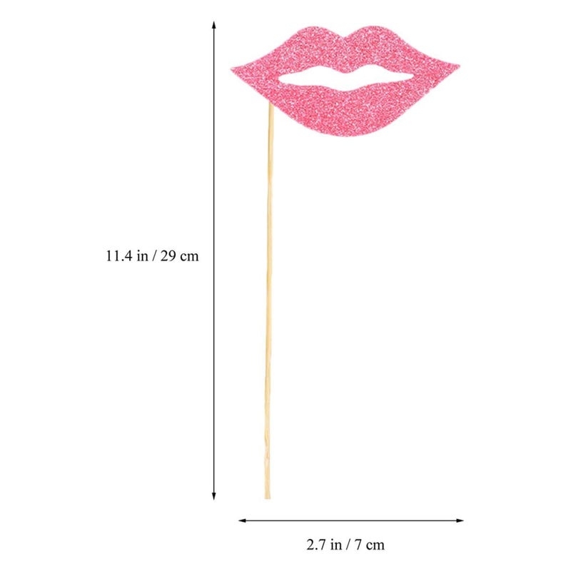 40 Pieces Pink Lip Photo Props Set for Wedding Birthday Party Decorations - Image 3