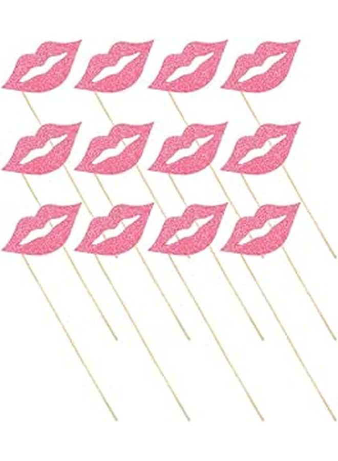 40 Pieces Pink Lip Photo Props Set for Wedding Birthday Party Decorations - Image 1