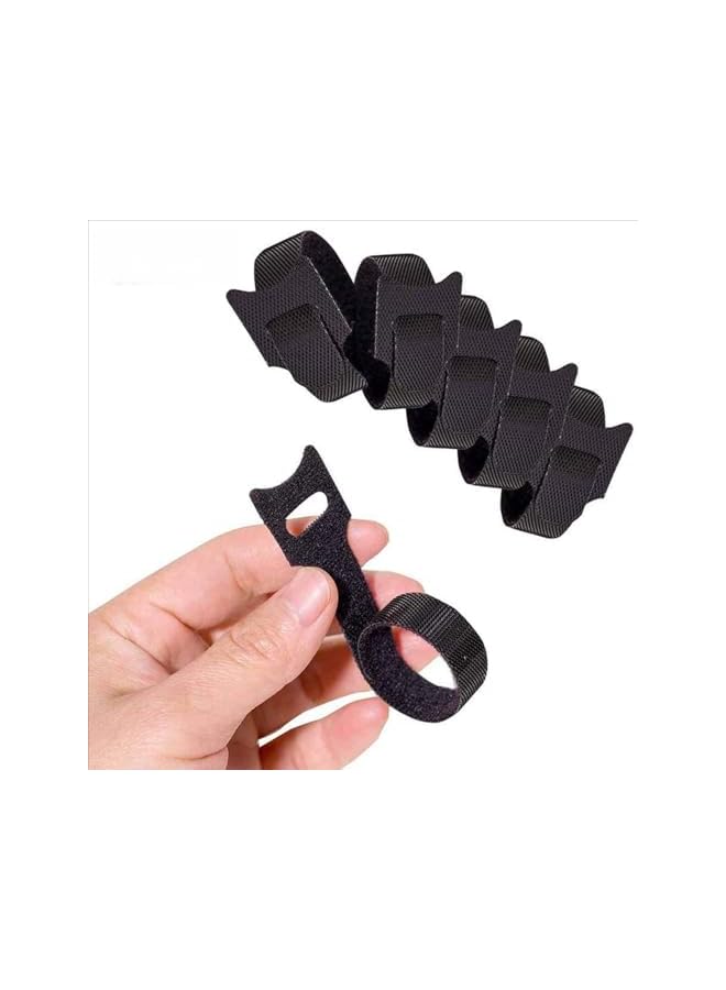 S-TOP 100 PCS Reusable Cable Ties, Black Adjustable 6-Inch Cord Organizer Ties, Multi-purpose Hook Loop Cable Management Wire Ties for Organizing Home, Office, Data Centers - Image 3