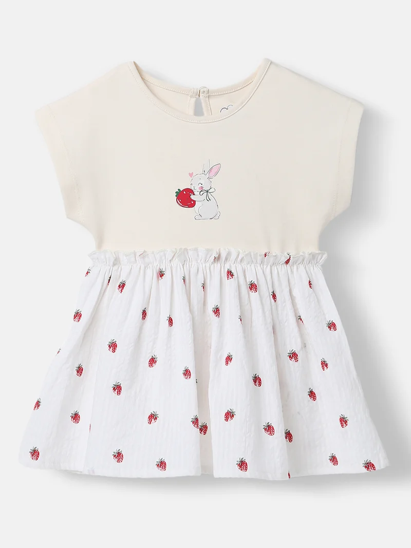 نوتيناتي فستان قطن للبنات بطبعة فراولة وشارة أرنب من  إلى  شهرًا