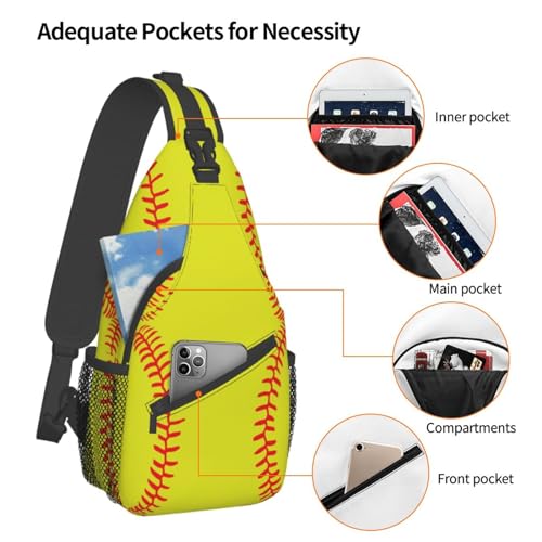 Betyiwling Softball Sling Backpack Unisex Crossbody Chest Bag Shoulder Chest Bag For Women Men Hiking Travel - Image 5