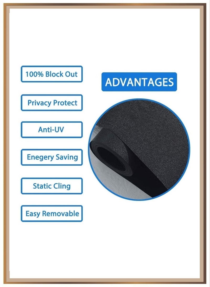 غشاء تعتيم النوافذ، غشاء خصوصية قابل للإزالة، مضاد للأشعة فوق البنفسجية، نافذة داكنة، بدون غراء، لاصق ذاتي الالتصاق للحمام، غرفة المعيشة، غرفة النوم، المطبخ، المنزل، 45 × 200 سم - Image 5
