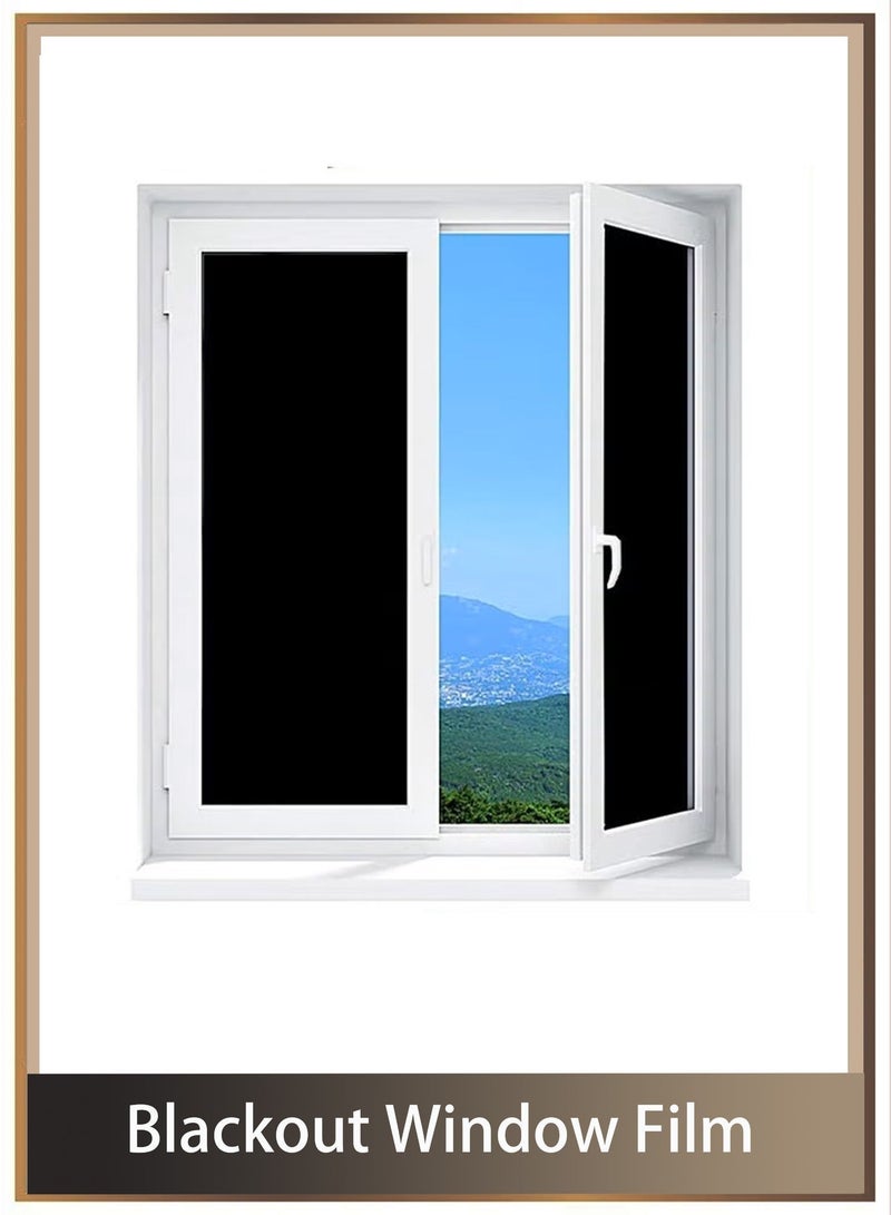 غشاء تعتيم النوافذ، غشاء خصوصية قابل للإزالة، مضاد للأشعة فوق البنفسجية، نافذة داكنة، بدون غراء، لاصق ذاتي الالتصاق للحمام، غرفة المعيشة، غرفة النوم، المطبخ، المنزل، 45 × 200 سم - Image 1