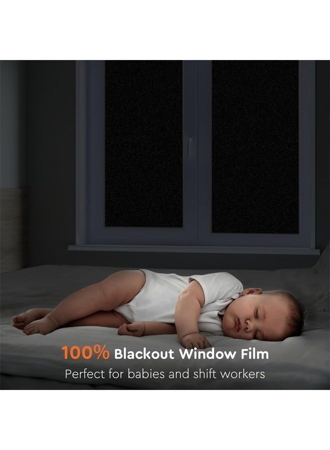 FASHION NOVA Blackout Window Film, 100% Light Blocking,  Total Privacy,  Thermal Insulation Heat Control, Removable Privacy Film, Reusable，Anti UV Dark Window, No Glue, Self Static Cling for Bathroom, Living, Bedroom, Kitchen, Home, 45x200cm - Image 2
