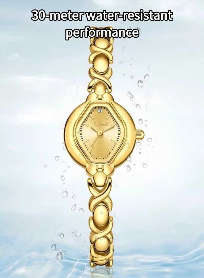 Labaoli Women's Vintage Waterproof Quartz Watch（Ladies' gold watch, waterproof alloy quartz watch, stylish and elegant bracelet watch） - Image 4