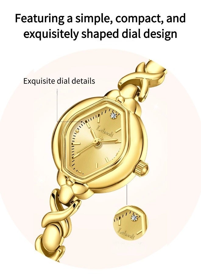 Labaoli Women's Vintage Waterproof Quartz Watch（Ladies' gold watch, waterproof alloy quartz watch, stylish and elegant bracelet watch） - Image 2