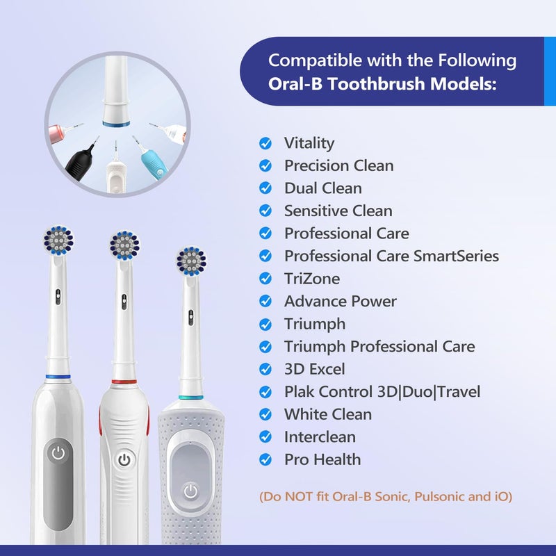 PEPECARE 8 Pack Replacement Brush Heads Compatible Toothbrush Heads for Braun Oral-B Professional Care 500 600 1000 2000 2500 3000 5000 7000 and More Vitality Pro Smart Genius Electric Toothbrushes - Image 3