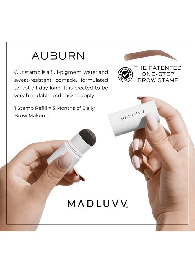 MADLUVV Patented 1-Step Brow Stamp™ Refill, The Original Viral Eyebrow Stamp for Filling and Shaping, Smudge-Proof, Blendable, Water Resistant Pomade Formula in the Cap (Auburn) - Image 2