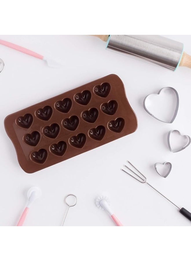مجموعة قوالب شوكولاتة سيليكون من 3 قطع - قالب شوكولاتة سيليكون غير لاصق للمطبخ، للحلوى، الكوكيز، البودينغ، مكعبات الثلج. قوالب شوكولاتة فاخرة لتزيين الكيك والخبز، قوالب غير لاصقة لصنع الشوكولاتة، المعمول، والثلج (بأشكال متنوعة عشوائيًا). - Image 2