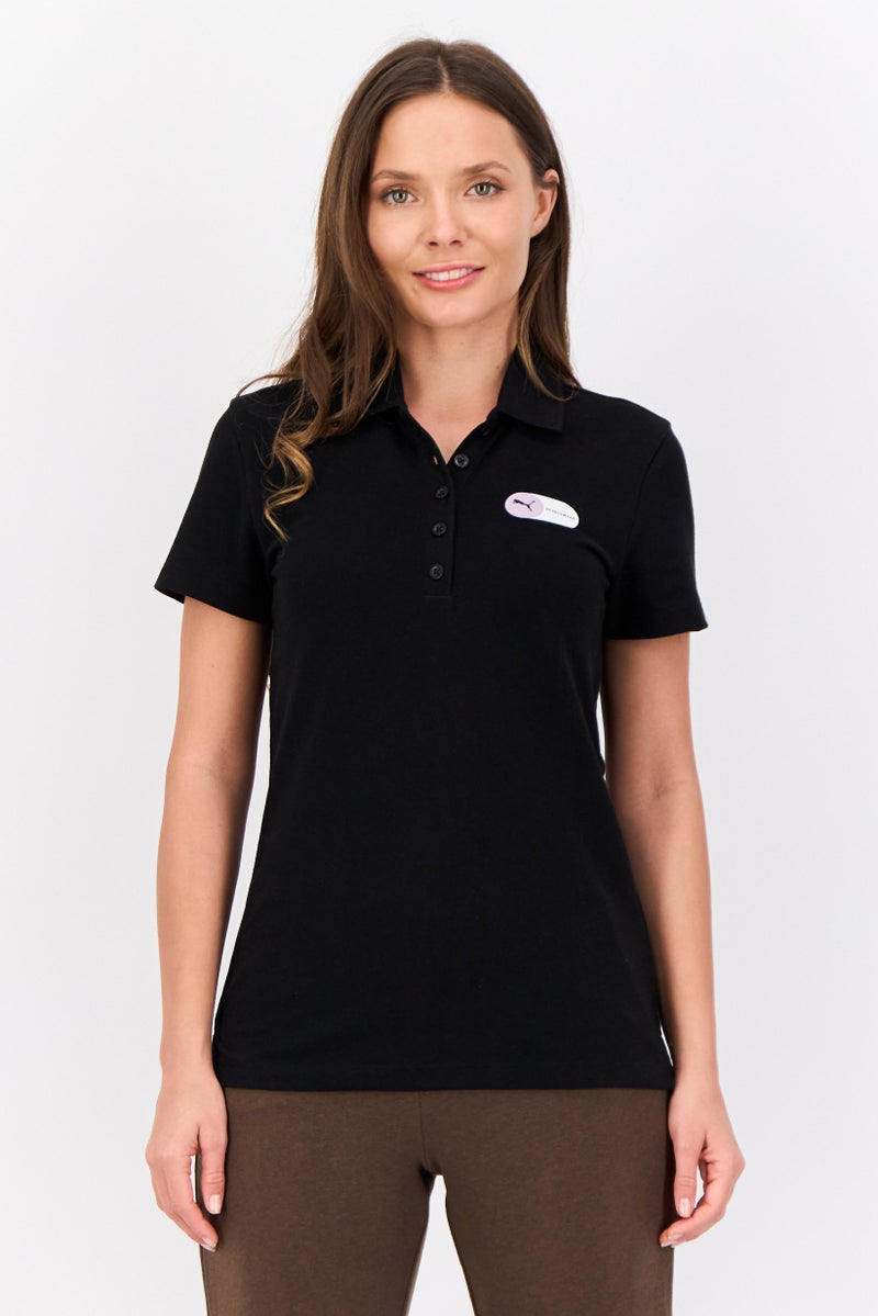 PUMA Women Sportswear Fit Short Sleeve Outdoor Polo Shirt, Black  - Image 1