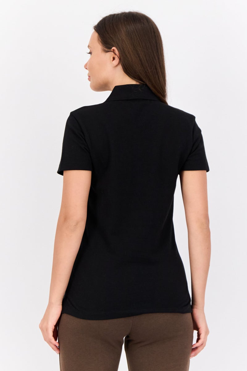 PUMA Women Sportswear Fit Short Sleeve Outdoor Polo Shirt, Black  - Image 2