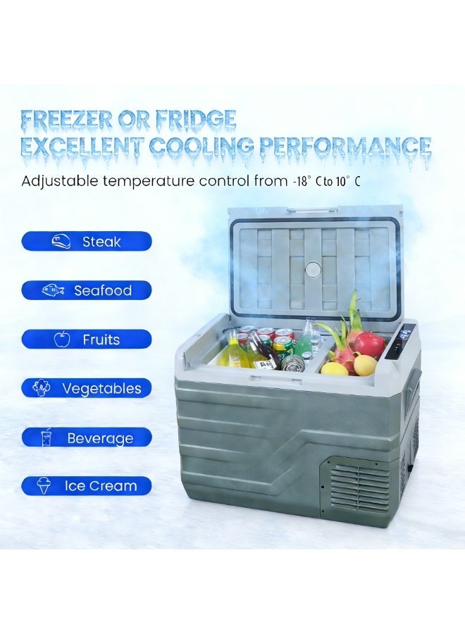 Crony ثلاجة سيارة QN46A 46 لتر بنظام درجة حرارة مزدوجة ثلاجة محمولة مجمد ثلاجة مدمجة للاستخدام في السيارة والمنزل DC 12V-24V AC 110-240V - Image 2