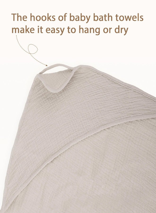 Wimist Hooded Baby Towels 2 Pack, Muslin Baby Bath Towels with Hood for Newborn Infant and Toddler, Soft Breathable & Absorbent, 32" x 32" (Floral & Pink, Heavyweight) - Image 4