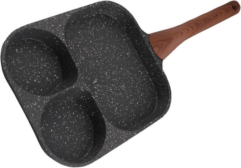 N-stick Egg Frying Pan, 3-section Breakfast Pan With Removable Handle For Omelettes, Steaks, And Pancakes - Ideal For Easy Cooking And Cleanup Single Bottom - Image 1