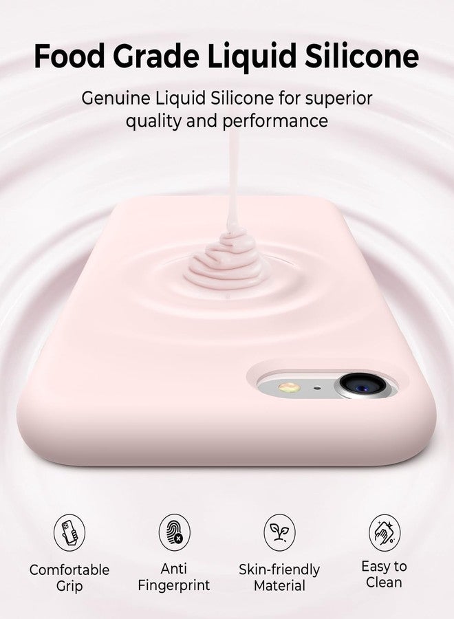 AOTESIER Slim Silicone Case for iPhone SE 2020 Case/iPhone SE 2022/iPhone 7/8 Case 4.7 inch,Premium Liquid Silicone Rubber Full Body Military Shockproof Protective Phone Case, Chalk Pink - Image 4
