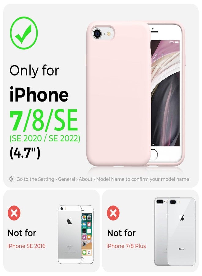 AOTESIER Slim Silicone Case for iPhone SE 2020 Case/iPhone SE 2022/iPhone 7/8 Case 4.7 inch,Premium Liquid Silicone Rubber Full Body Military Shockproof Protective Phone Case, Chalk Pink - Image 2