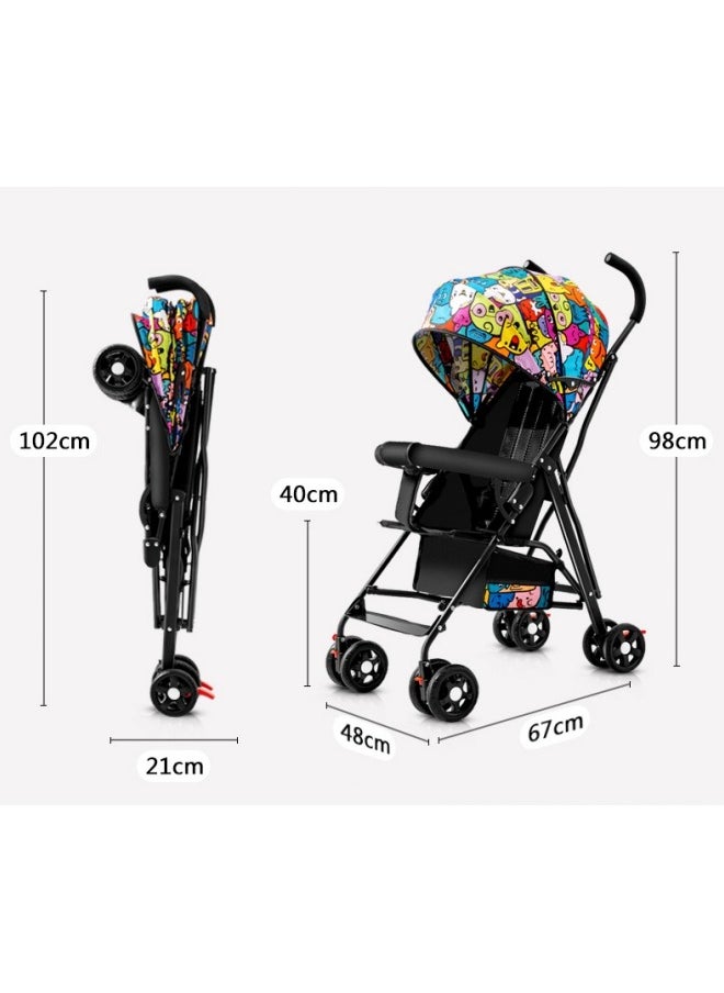 GGEROU Standard Strollers,Lightweight Travel Stroller for Babies & Toddlers, Compact Fold Toddler Stroller and Baby Stroller with Steel Frame, Large Seat Area, Storage Basket for Travel and More  - Image 2