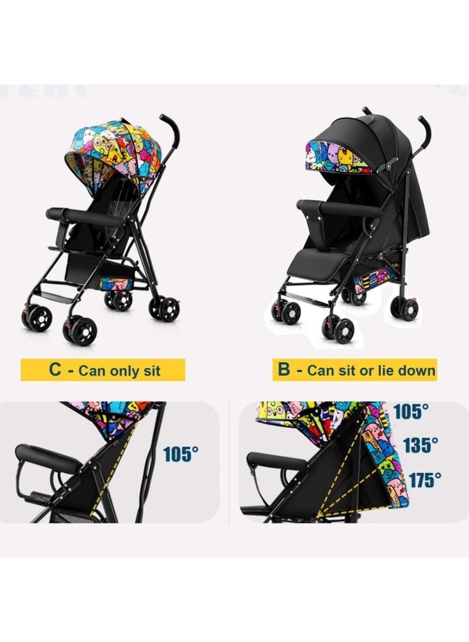 GGEROU Standard Strollers,Lightweight Travel Stroller for Babies & Toddlers, Compact Fold Toddler Stroller and Baby Stroller with Steel Frame, Large Seat Area, Storage Basket for Travel and More  - Image 4