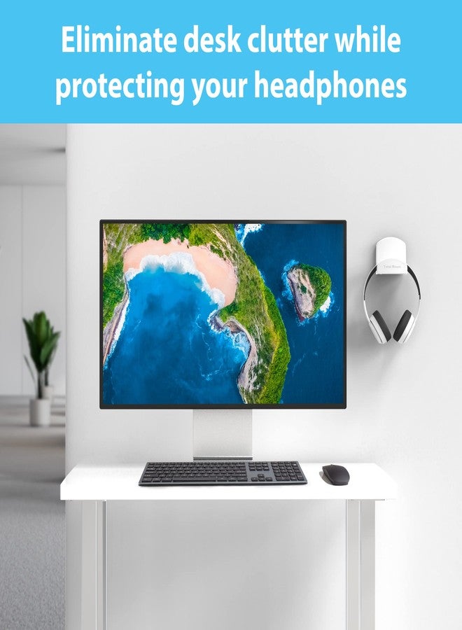 TotalMount for Headphones - Will Not Damage Your Wall With Screws or Permanent Adhesive (Premium White - One Pack) - Image 2