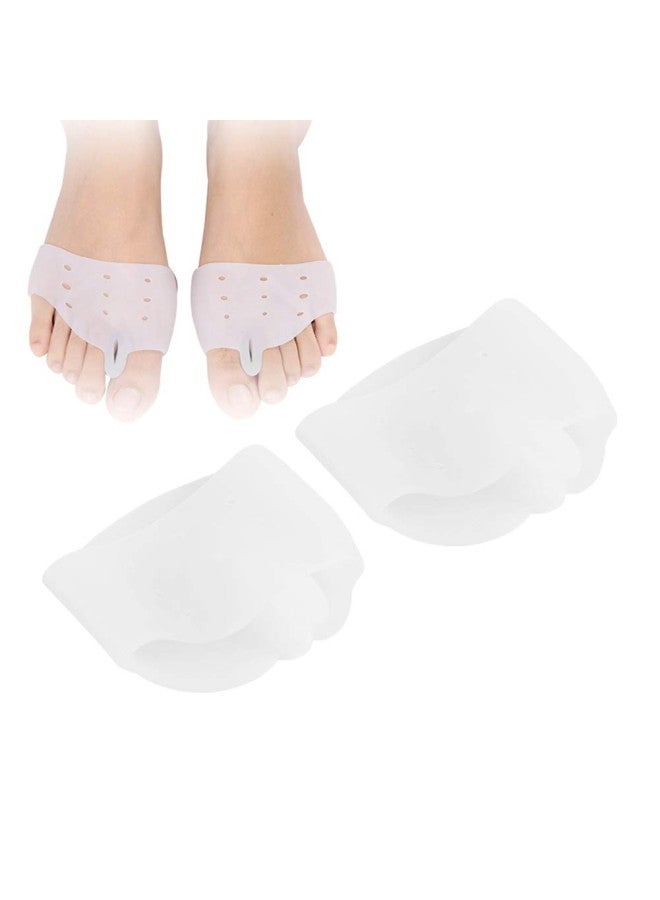 klarako 1 Pair Full Foot Hallux Valgus Corrector, Silicon Bunion Straightener Hallux Valgus Corrector Toe Protector Pain Relief Toe Spacers Separators for After Yoga & Sports Activities(Wh  - Image 1