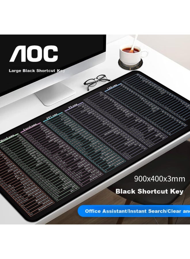 Aoc All-attributes Series Gaming Extended Mouse Pad 900*400*3mm Thickened With Lock Edge For Office Keyboard Computer Desk Mat M311/93 Black - Image 1