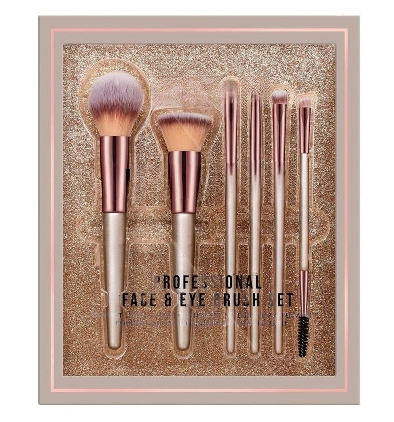 Prosopyare Makeup Brushes Sloane 6PCs Professional Make Up Brush Set Foundation Powder Blush Blending Face & Eyes Cosmetic Brushes Kit - Image 1
