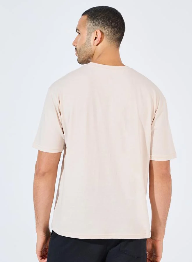 Styli Oversized Slogan Print Detail T-Shirt