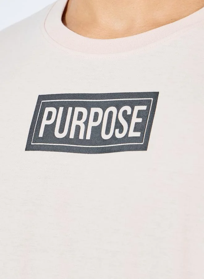 Styli Oversized Slogan Print Detail T-Shirt