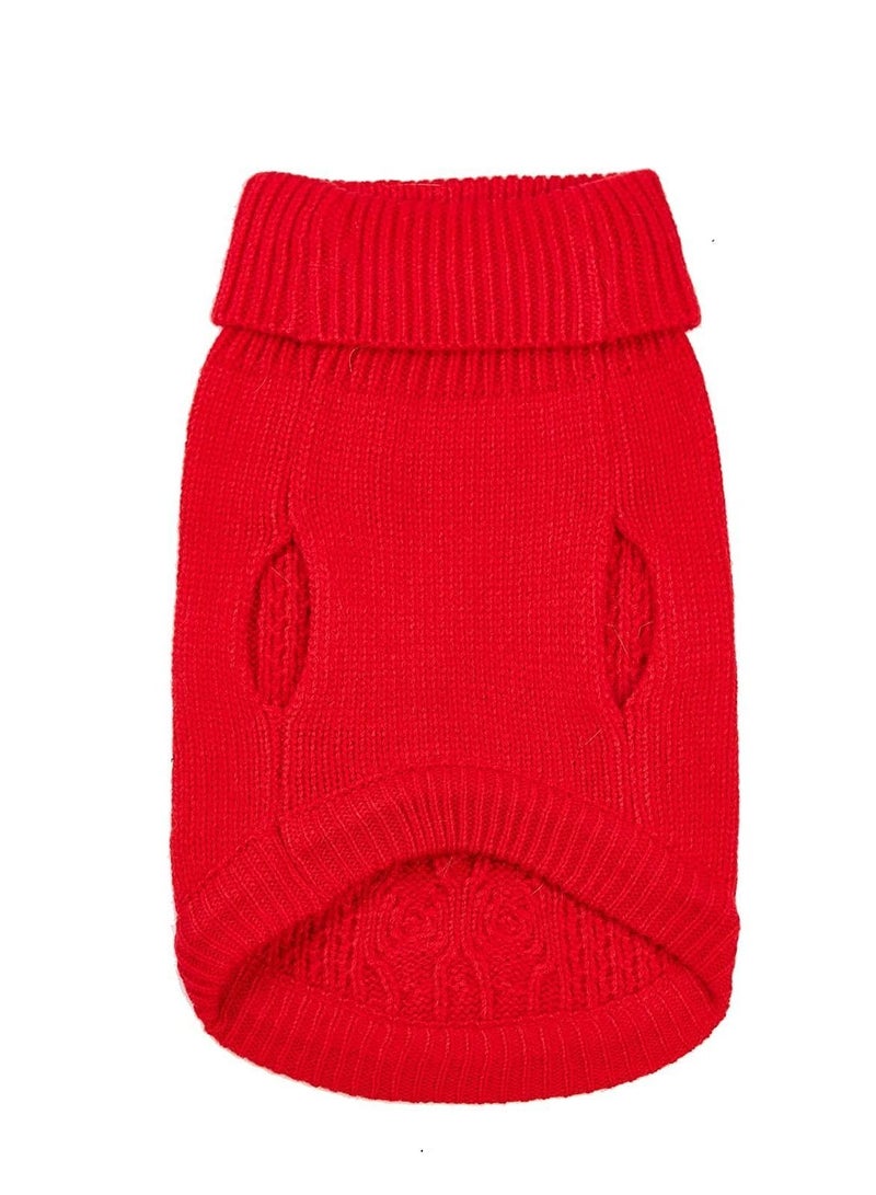 Y&D Cats Knitted Sweaters Turtleneck Sleeveless Cat Clothes Warm Winter Kitten Outfits for or Small Dogs in Cold Season Red M  - Image 5