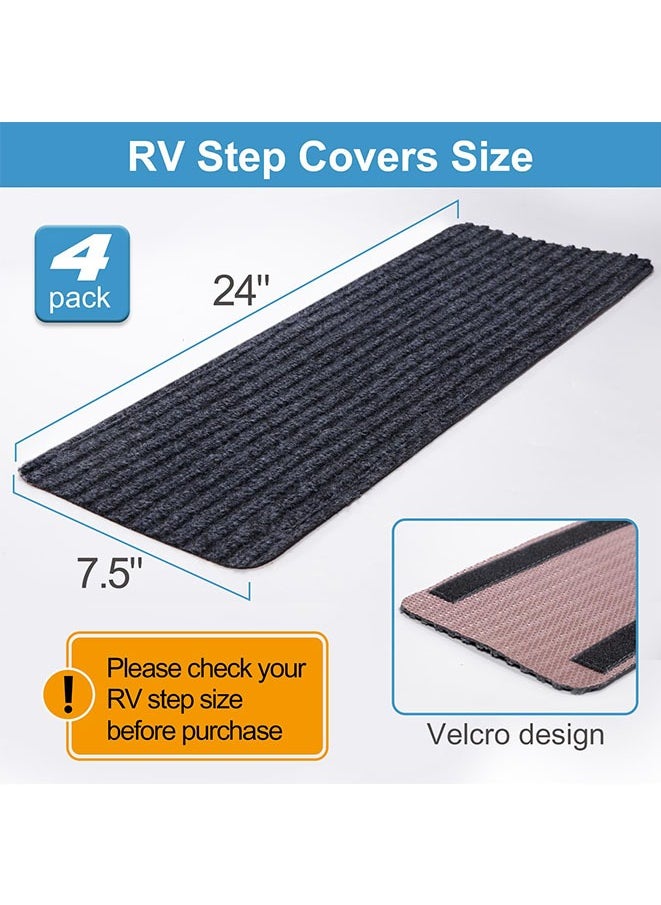 Muyixin RV Step Covers Rug 4 Pack Stair Covers Carpets for Mobile Home, Camper  (24”*7.5”)  - Image 4