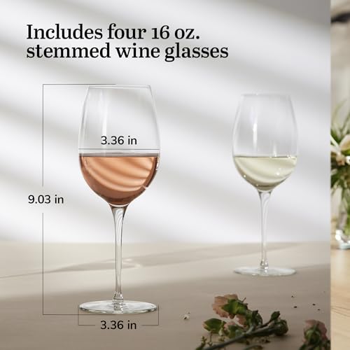 Libbey Signature Kentfield Estate All Purpose Wine Glasses Set of 4, Long Stem Wine Glasses for Red and White Wine, Perfect Wine Glass Gift Set - Image 3