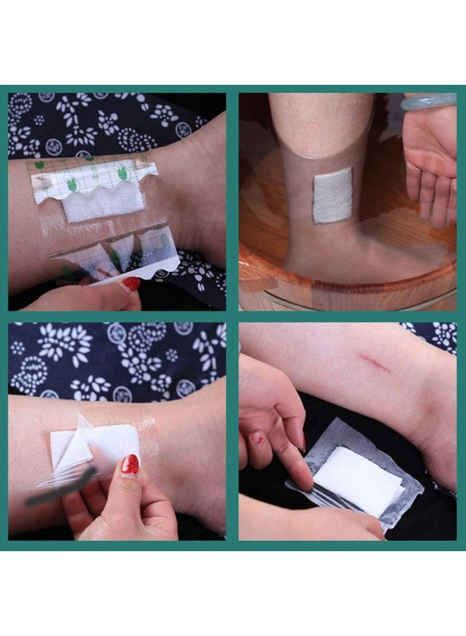 FDTY ضمادة جروح لاصقة شفافة مقاومة للماء 10 قطع ضمادات طبية ملصقة قابلة للتصرف معقمة للجروح الناتجة عن الاستلقاء طعوم مقاومة للماء للجروح، لاصقة ذاتية مضادة للحساسية - Image 5